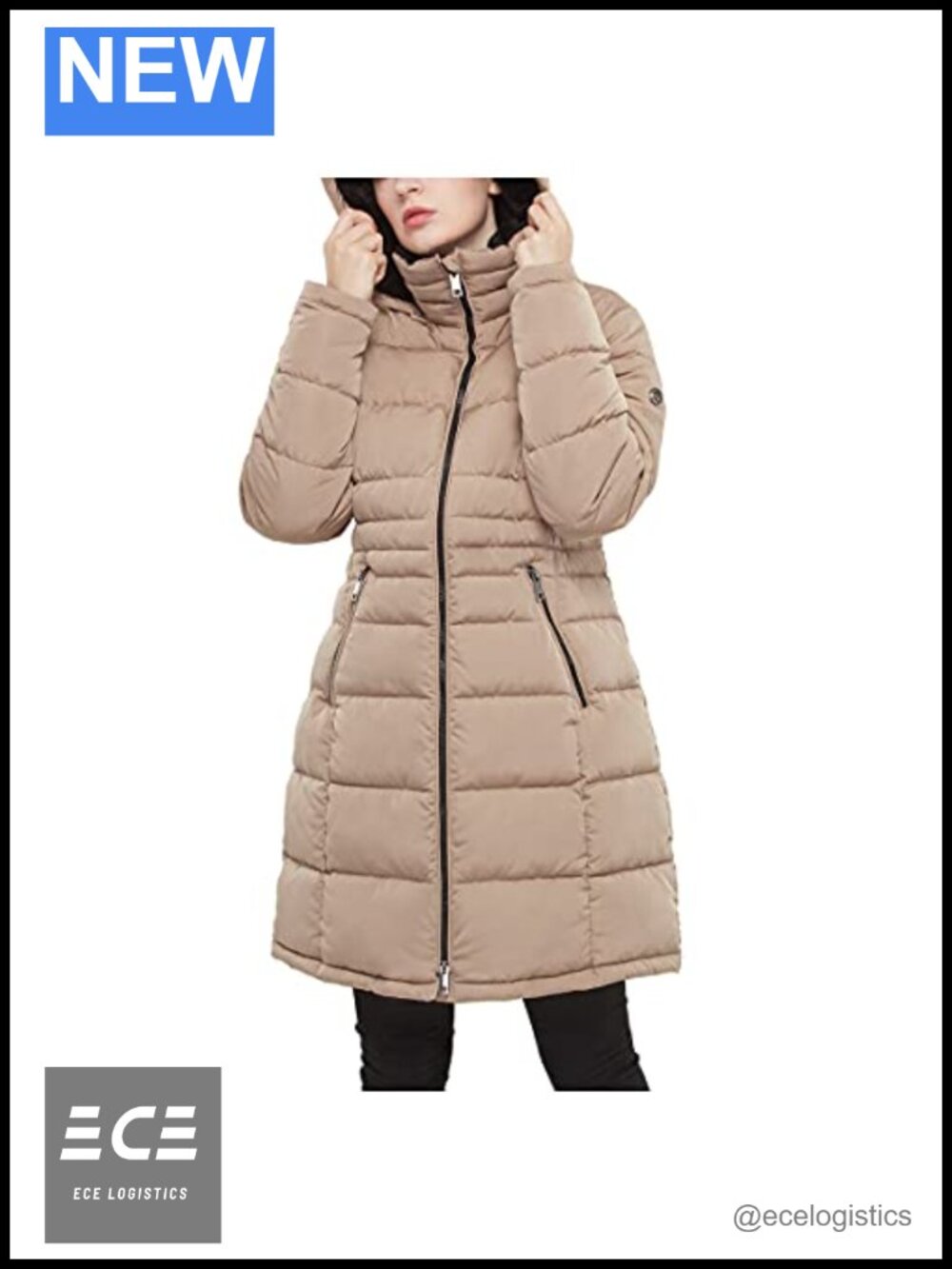Women's Maxi Long Winter Puffer Jacket Faux Fur Hood Water-Resistant